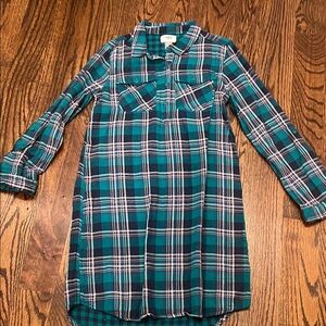 Old Navy Plaid Kids Dress in Teal and Navy